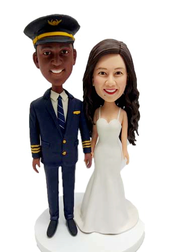 Custom wedding cake topper pilot groom personalized wedding